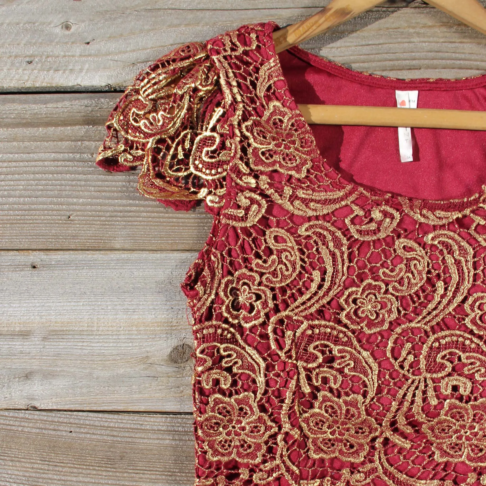 Gilded Autumn Lace Dress