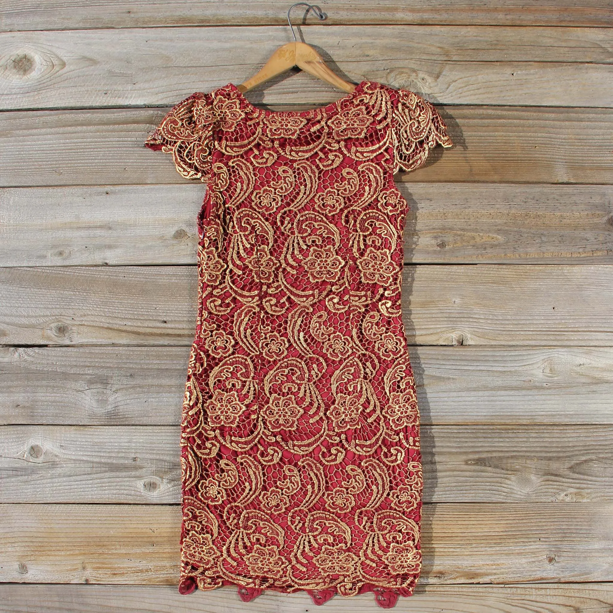 Gilded Autumn Lace Dress