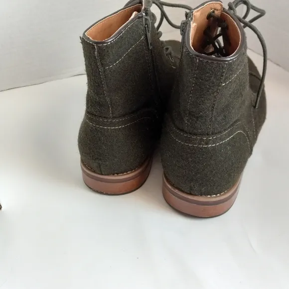 Giorgio Brutini Oxford Boot Mens 8.5 Chukka Lace Up Green Felt Stitch Side Zip