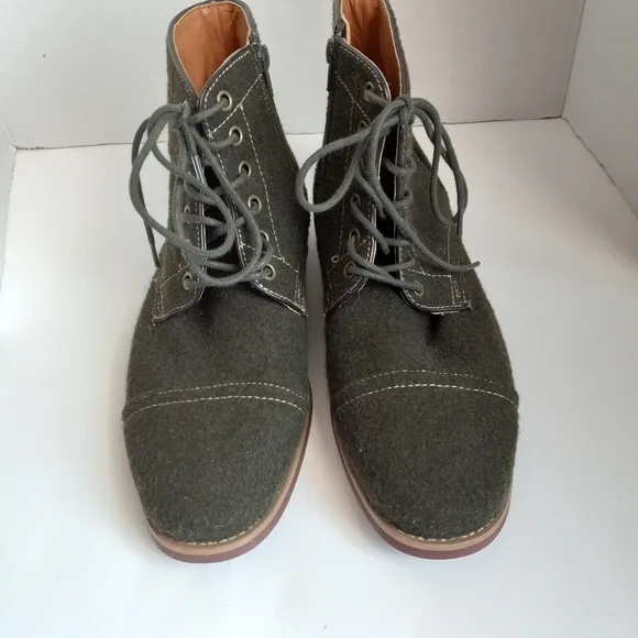 Giorgio Brutini Oxford Boot Mens 8.5 Chukka Lace Up Green Felt Stitch Side Zip