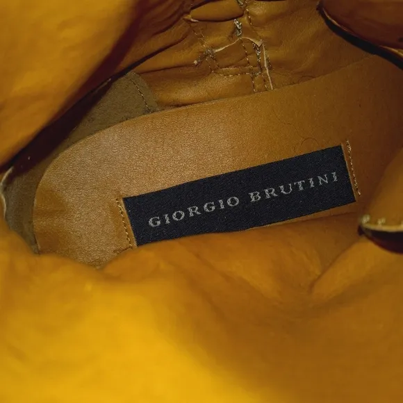 Giorgio Brutini Oxford Boot Mens 8.5 Chukka Lace Up Green Felt Stitch Side Zip