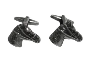 Gunmetal Toned Equestrian Horse Head Cufflinks