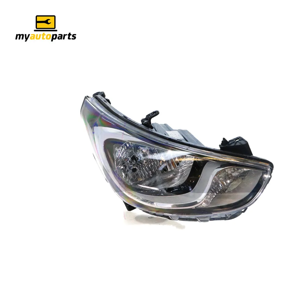 Head Lamp Drivers Side Certified Suits Hyundai Accent RB 2011 to 2013