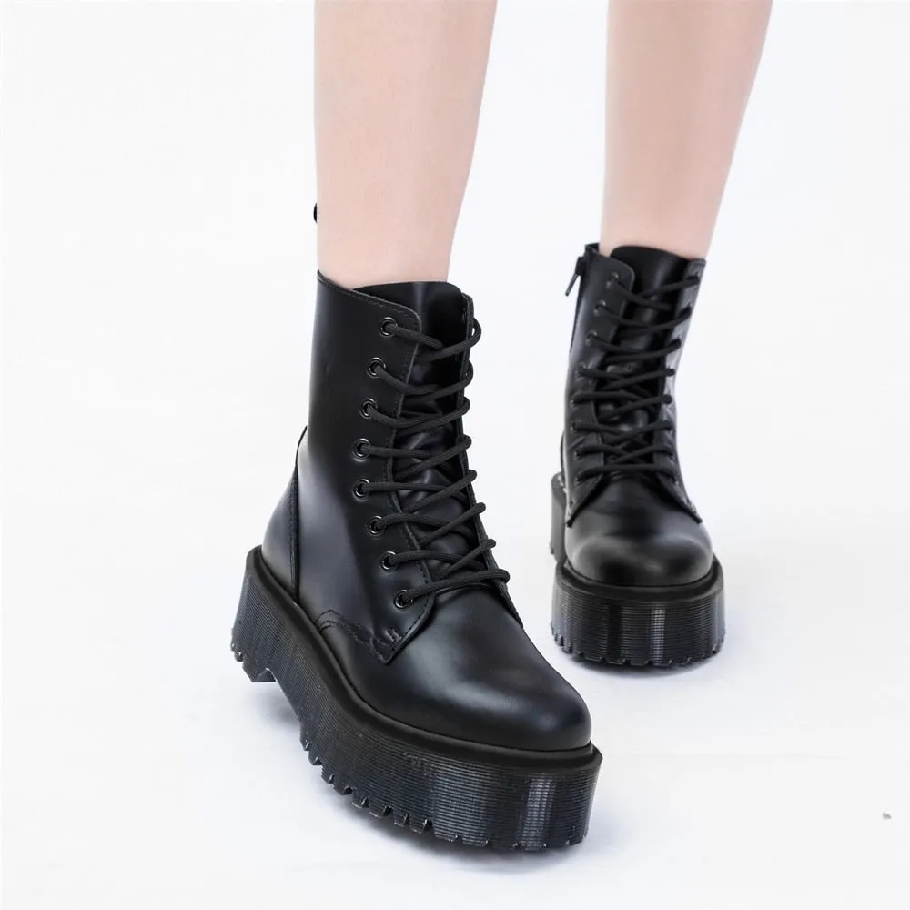 High Quality Woman Martin Boots with Small BagsThick Bottom Elegant Boots Autumn Fashion Shoes