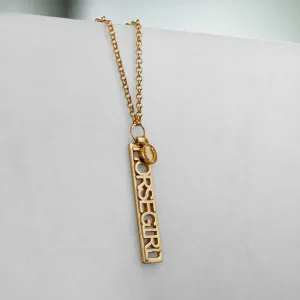Horse Girl - Dog Tag Pendant and 14K Gold on Sterling Silver Necklace