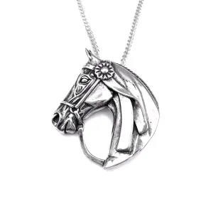 Horsehead Necklace with Winning Ribbon, Sterling Silver