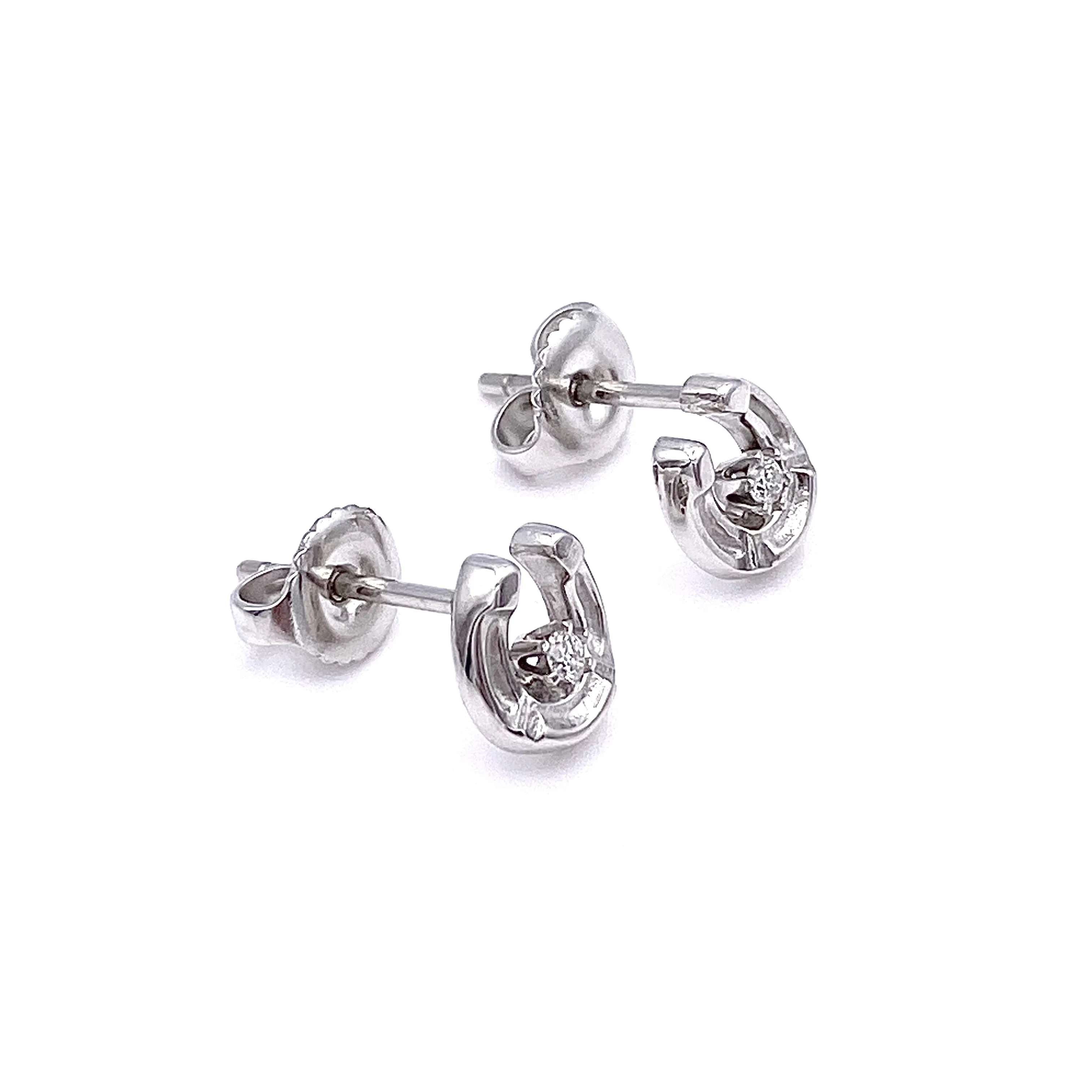 Horseshoe Earrings Petite, 14k gold