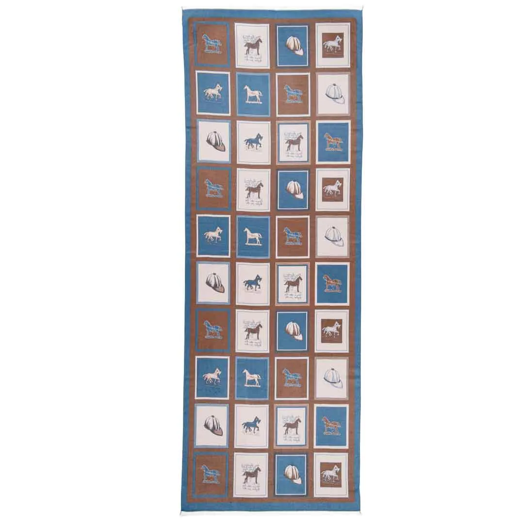 Hunt Club -  Equestrian Motif Luxe Shawl