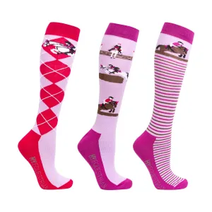 Hy Equestrian Cross Country Horse Riding Socks (Pack of3)