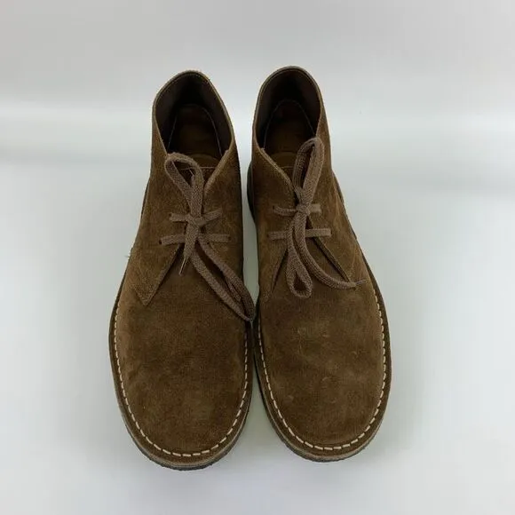 J Crew MacAlister Chukka Boot Brown Suede Lace Up Ankle Crepe Sole Mens 8 H Wide