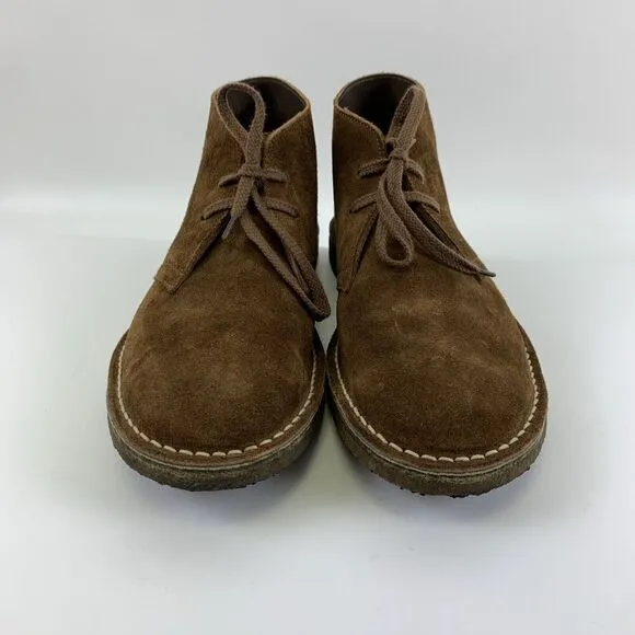 J Crew MacAlister Chukka Boot Brown Suede Lace Up Ankle Crepe Sole Mens 8 H Wide