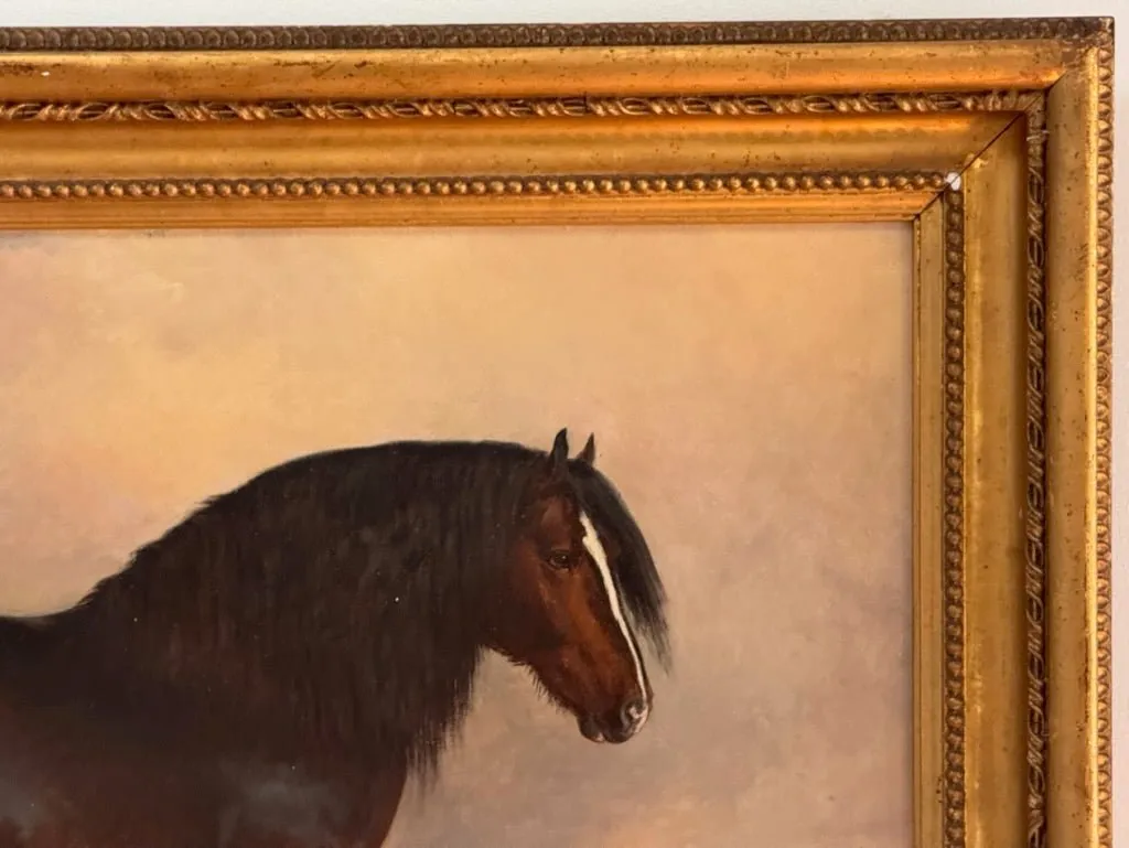 James William Cole (English, act.1849-1889) "Staunton Hero", Shire stud horse, dated 1886.