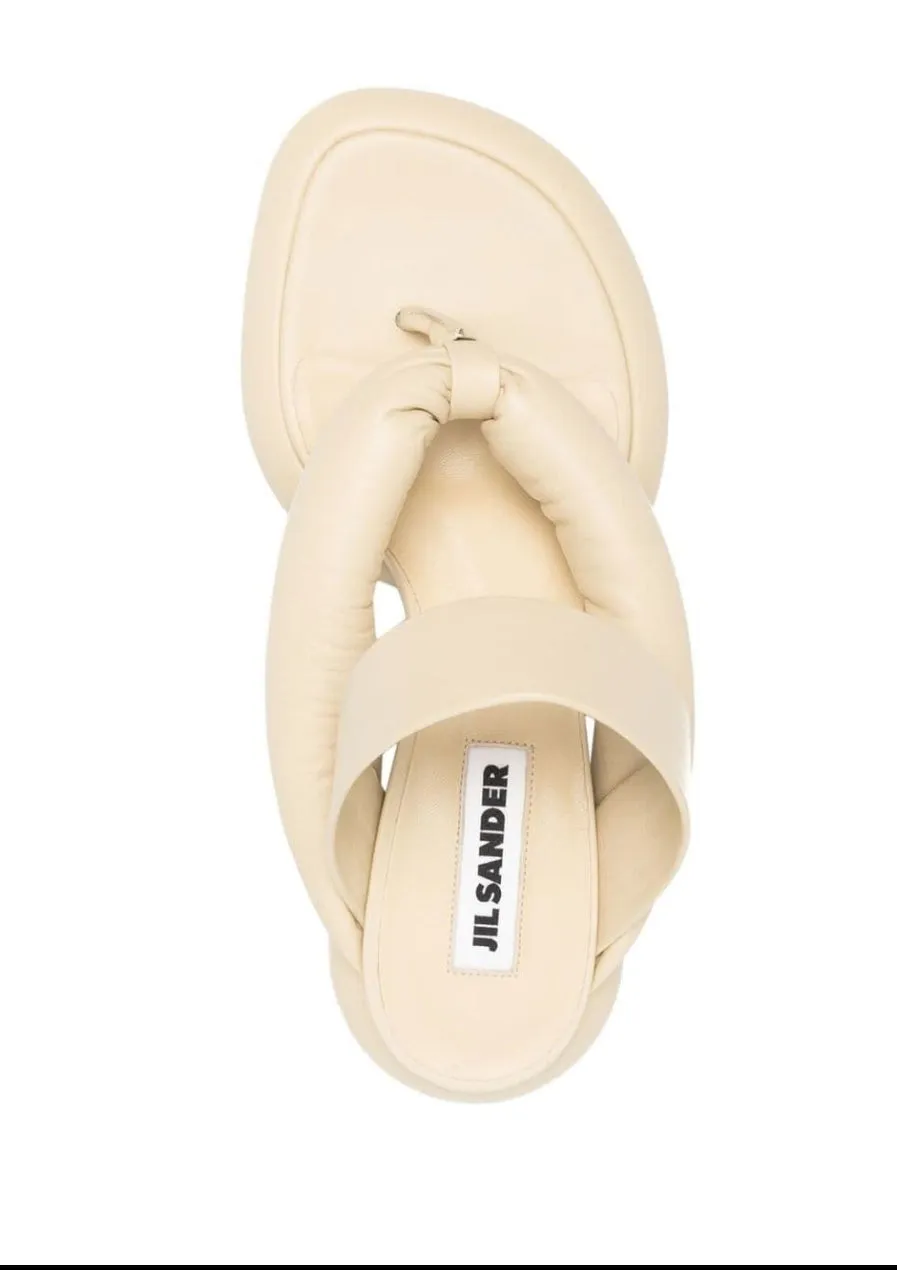 Jil Sander Padded Cream Mules - new