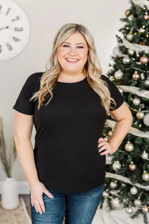 Just Another Chance Knit Top- Black
