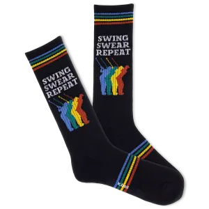 K.Bell Men's Swing Swear Repeat Active Crew Sock
