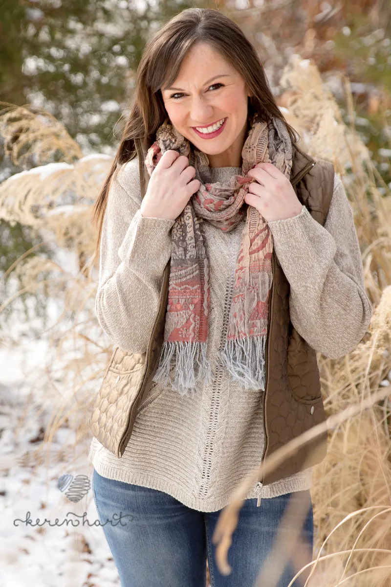 Keren Hart Patterned Scarf