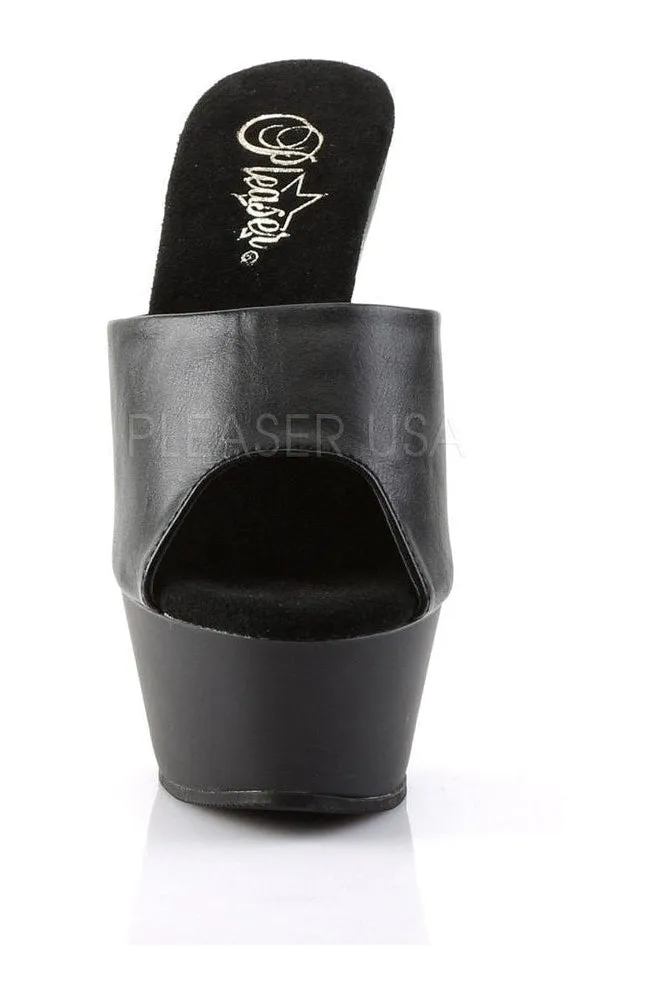 KISS-201 Platform Sandal | Black Faux Leather