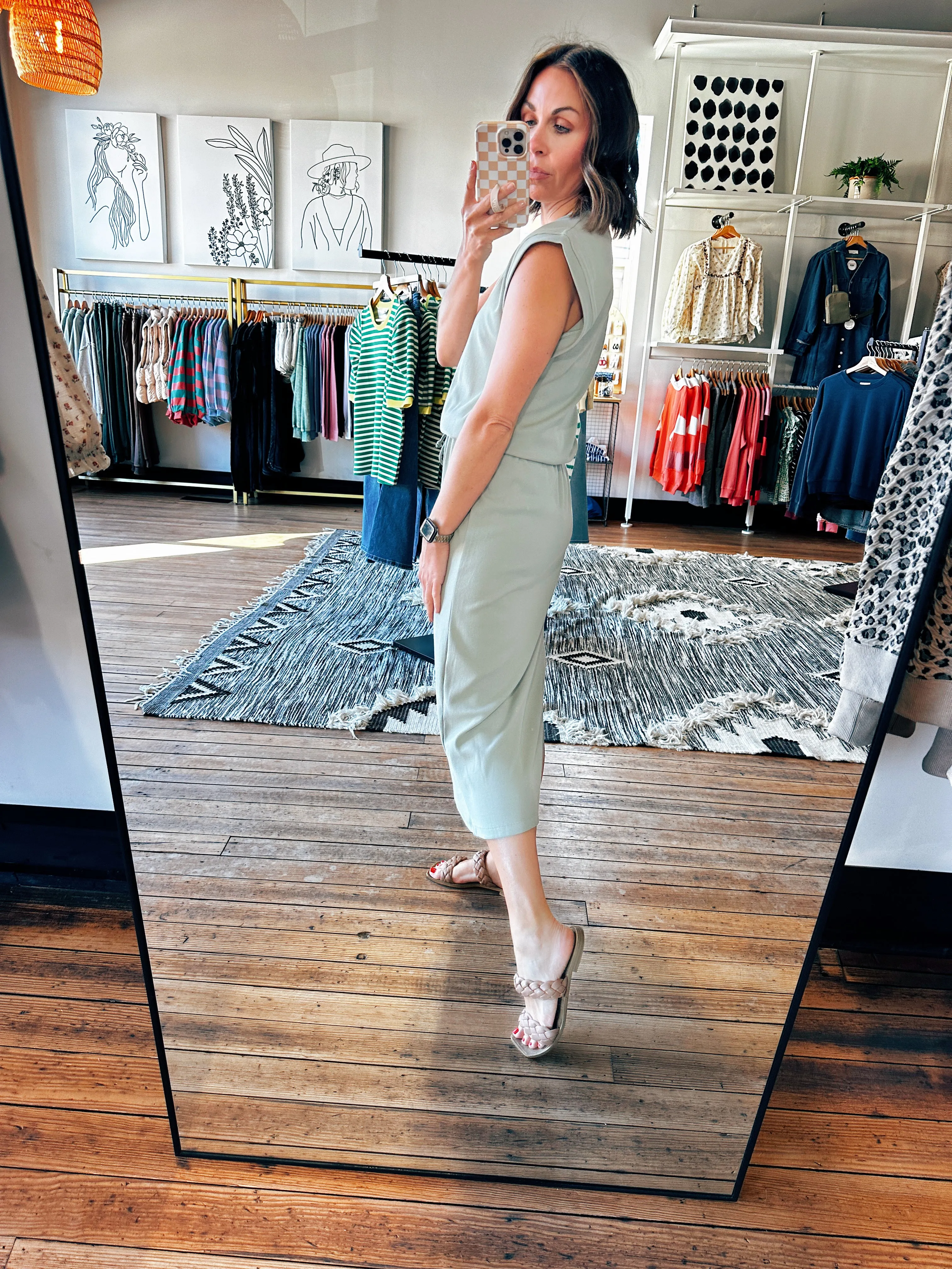 Knit Drawstring Midi Dress-2 Colors