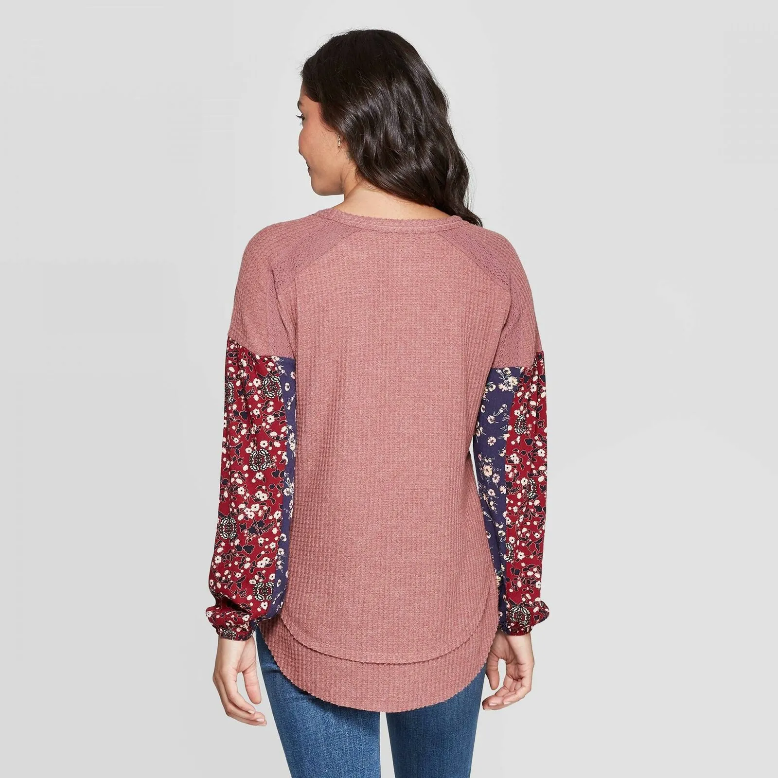 Knox Rose Women's Long Sleeve Crewneck Blouse Top