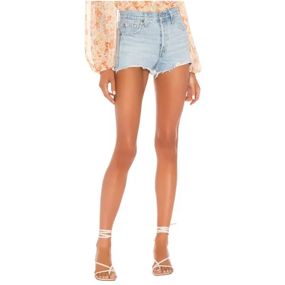 Levi's 501 Original Cutoff Denim Shorts in Ojai Luxor Heat (30)