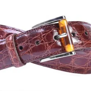 MARTIN DINGMAN WALLACE 2 BUCKLE AUTHENTIC CROCODILE BELT