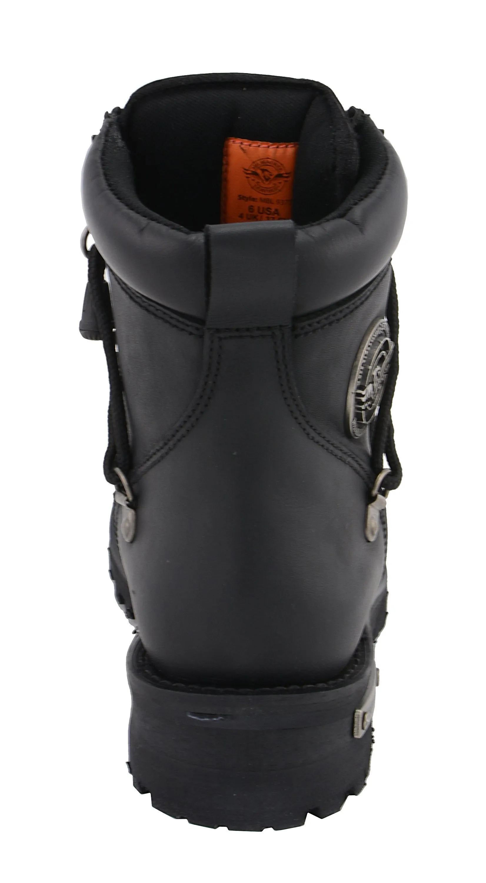 MBL9375 Women's Black Leather Diamond 6-Inch Twin Zipper Lock Riding Boots