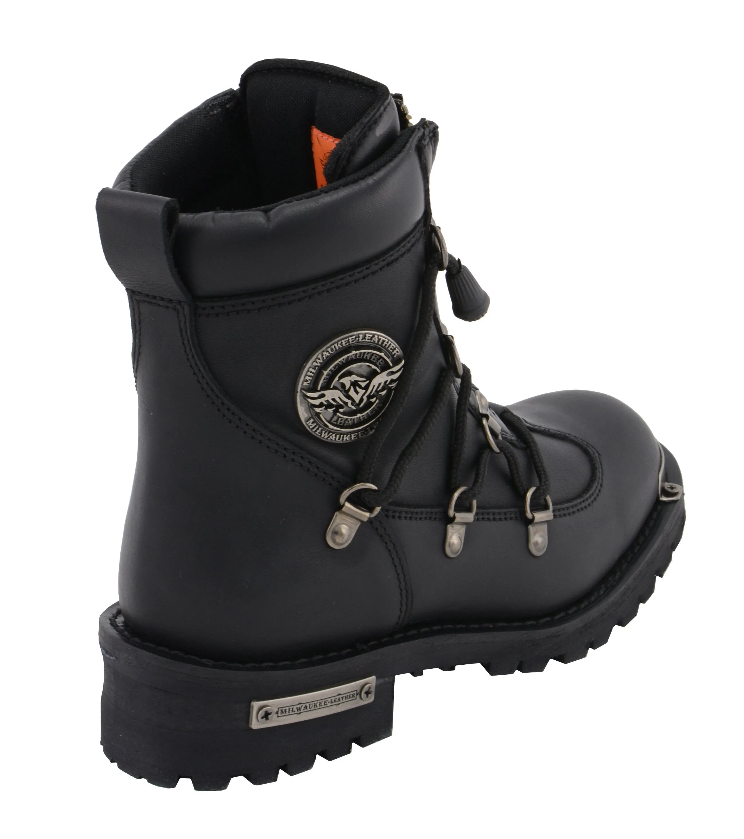 MBL9375 Women's Black Leather Diamond 6-Inch Twin Zipper Lock Riding Boots