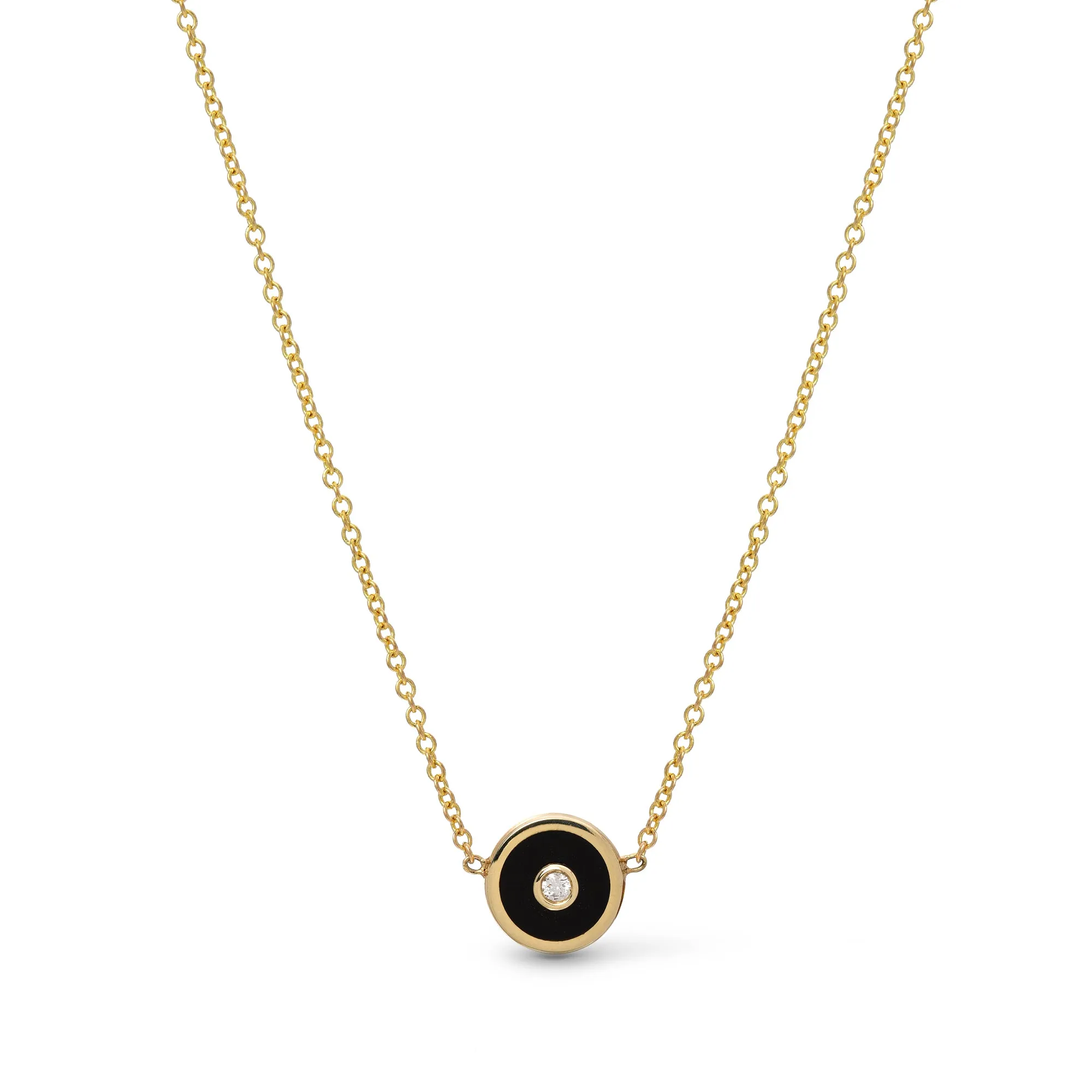 Mini Compass Pendant - Black Onyx