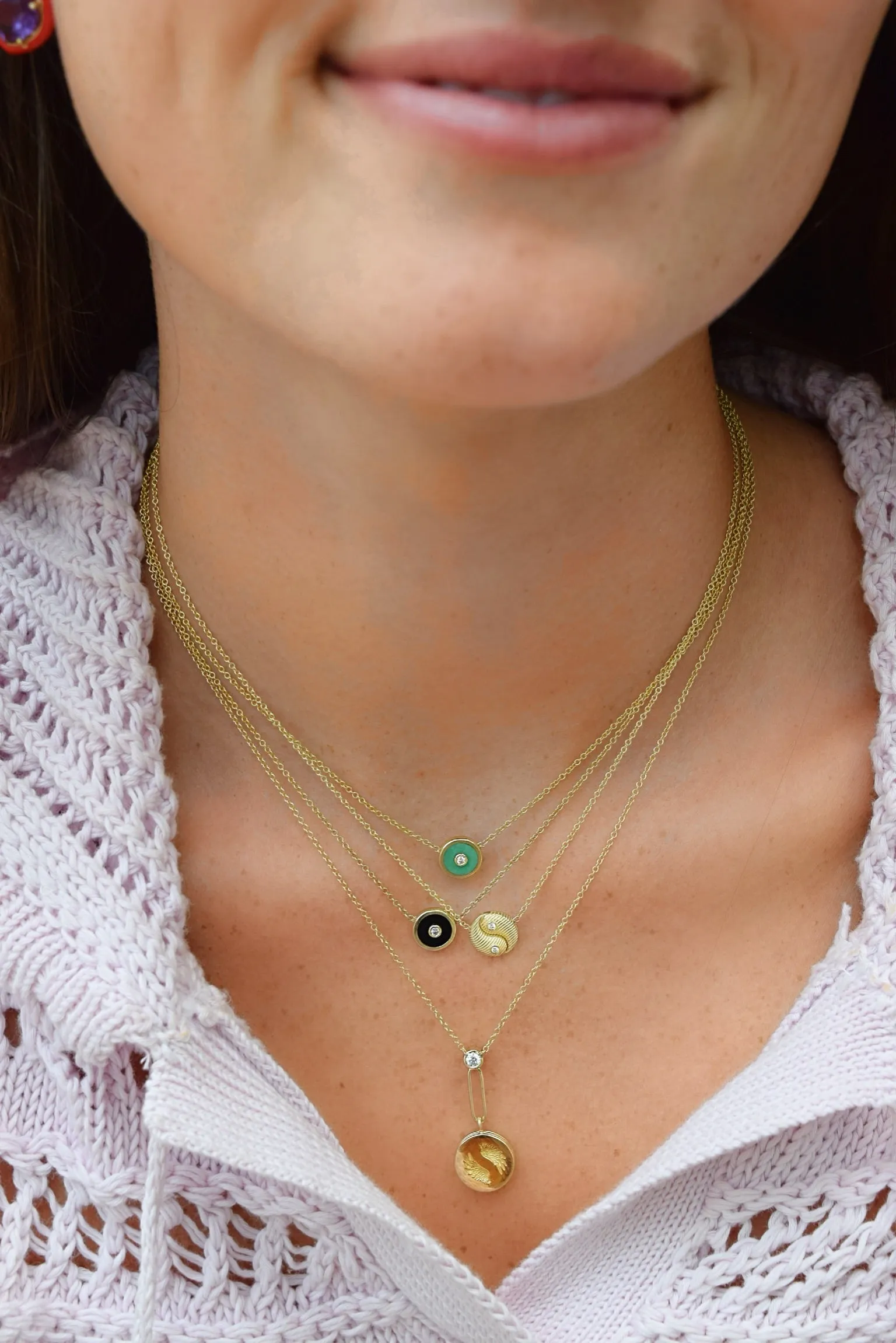 Mini Compass Pendant - Black Onyx