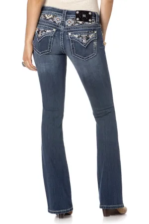 Miss Me Candy Ikat Insert Boot Cut Jeans