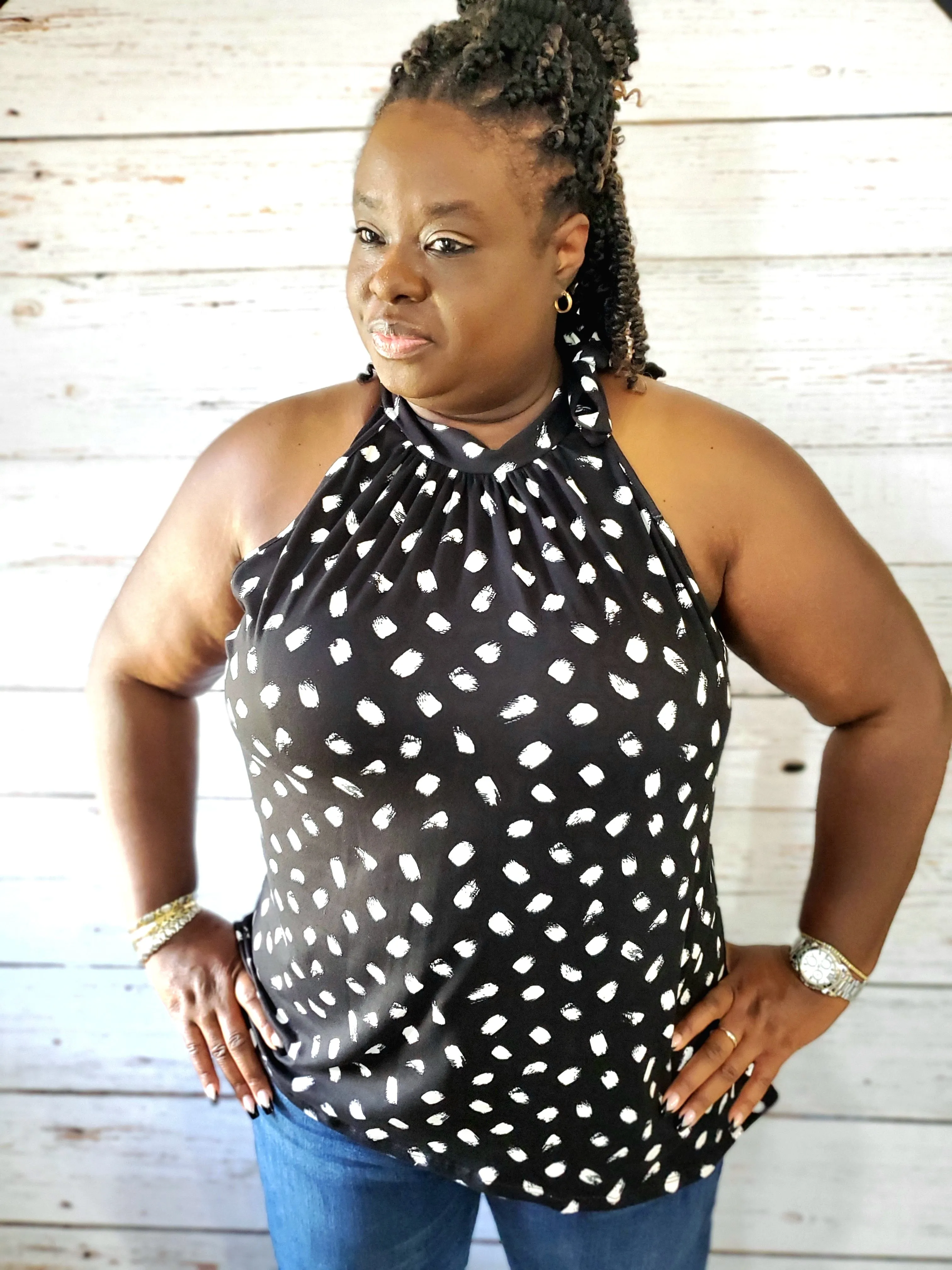Mock Neck Casual Top