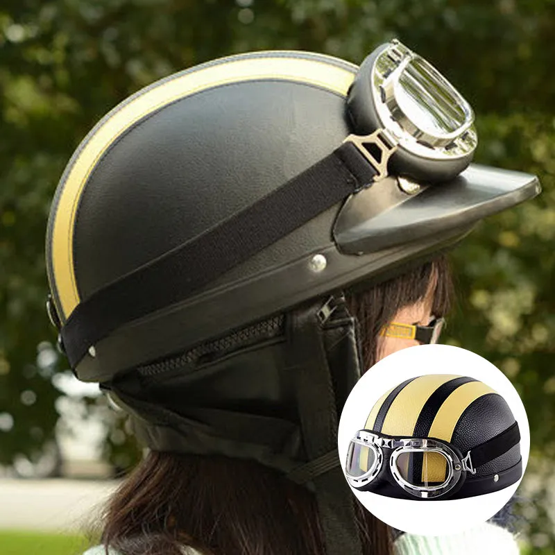 Motorradhelm mit Schutzbrille