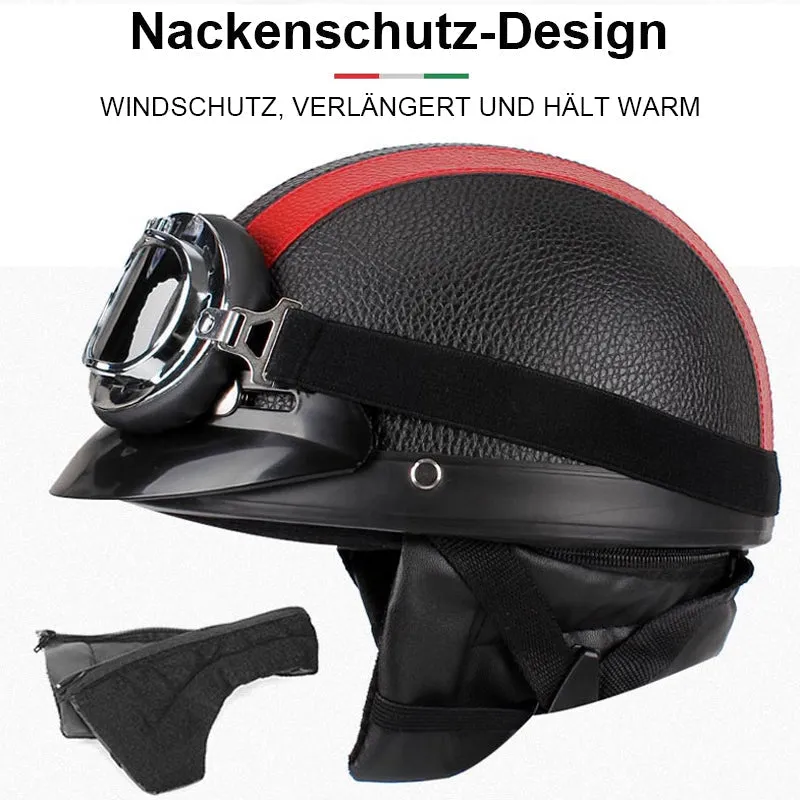 Motorradhelm mit Schutzbrille