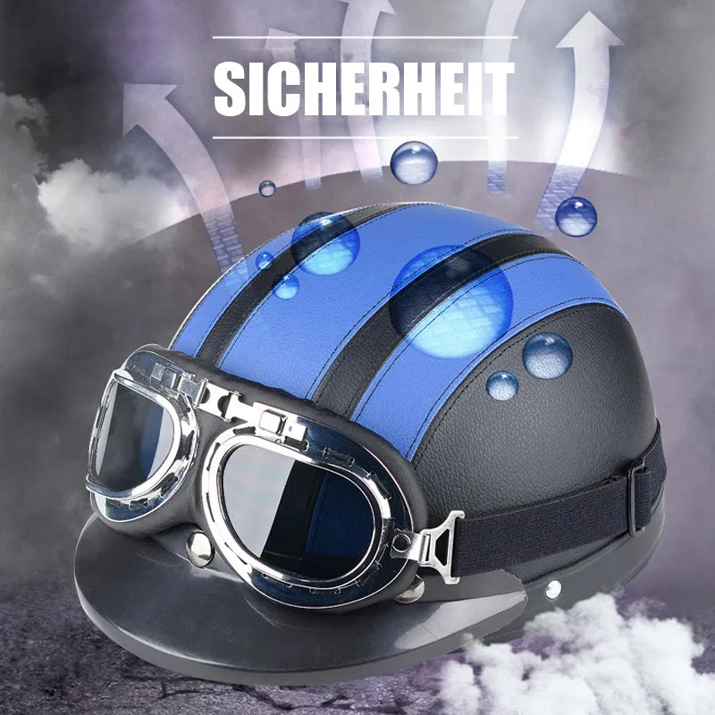 Motorradhelm mit Schutzbrille