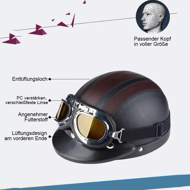 Motorradhelm mit Schutzbrille