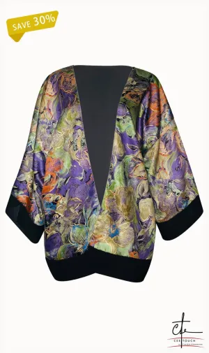 Multicolored Double Faced Brocade Kimono