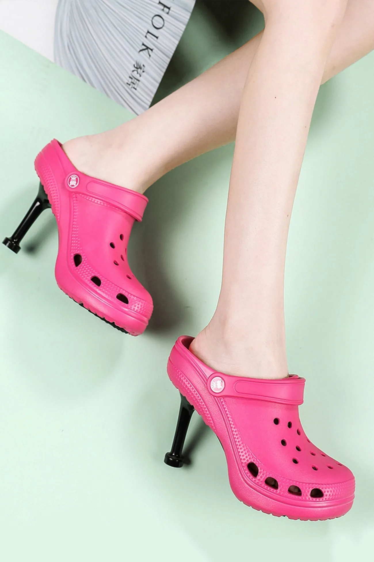 New Fashion Spring Outfit Solid Color High Heel Clog
