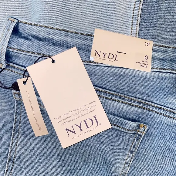 NEW NYDJ Denim Skirt Destructed Radiance 12
