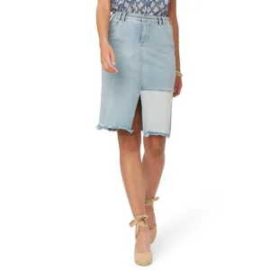 NEW NYDJ Denim Skirt Destructed Radiance 12