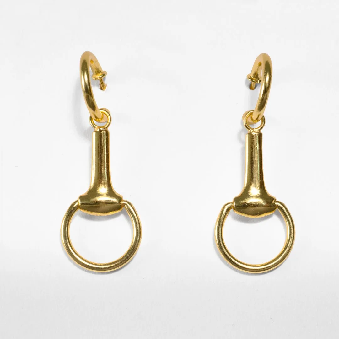 Odeza - Horse Bit 14K Gold on Sterling Silver Equestrian Earring