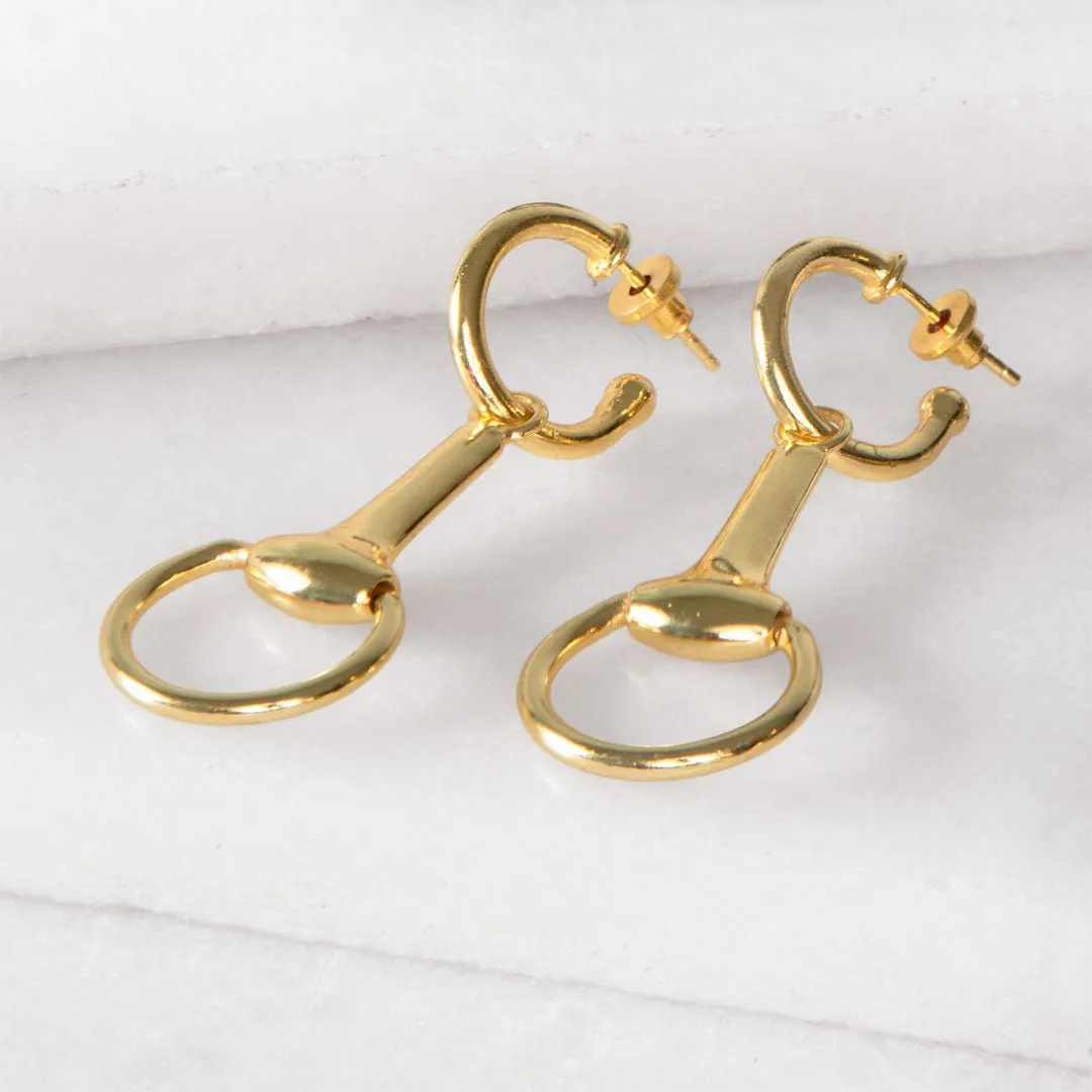 Odeza - Horse Bit 14K Gold on Sterling Silver Equestrian Earring
