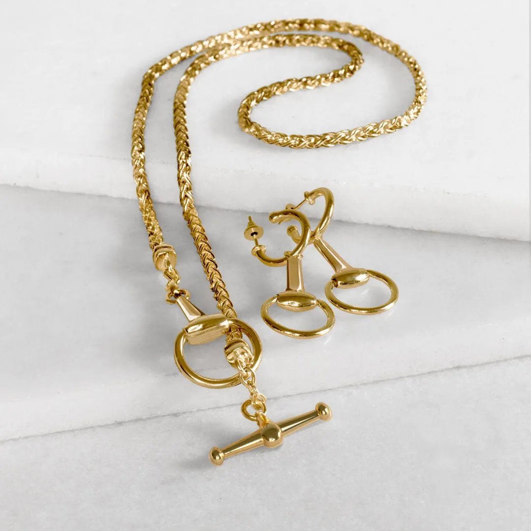 Odeza - Horse Bit 14K Gold on Sterling Silver Equestrian Earring