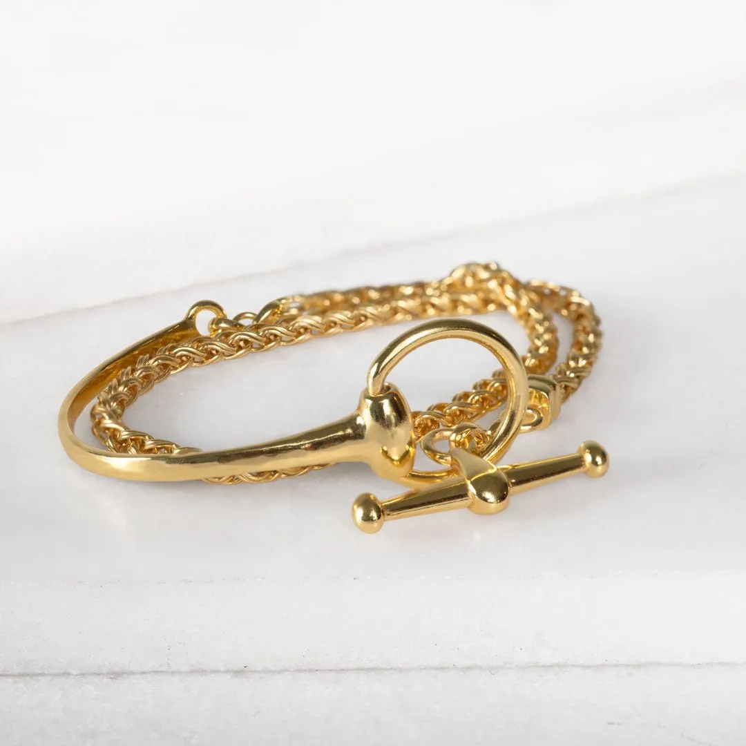 Odeza - Horse Bit 14K Gold on Sterling Silver Equestrian Earring