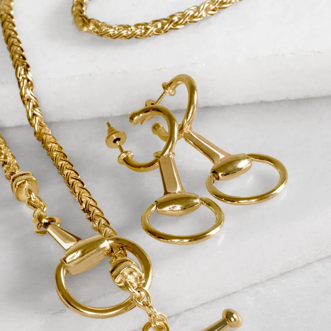 Odeza - Horse Bit 14K Gold on Sterling Silver Equestrian Earring