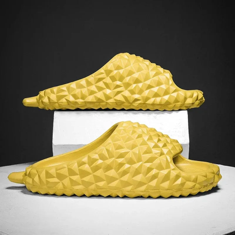 Open Toe Fruit Summer Beach Men Funny Durian Memory Foam Slippers Outdoor Sandals for Women