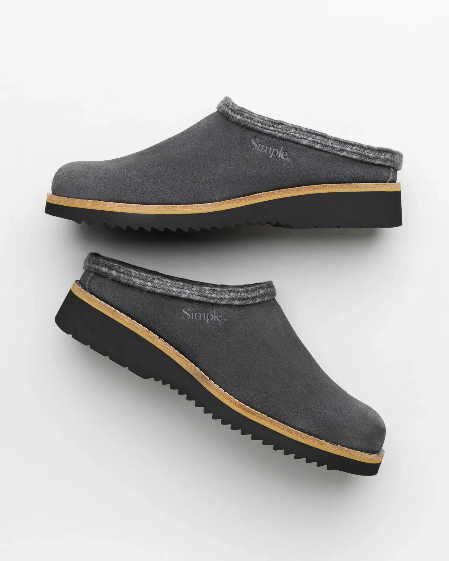 Original Suede Clogs in Charcoal