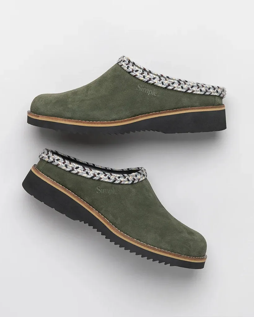 Original Suede Clogs in Olive