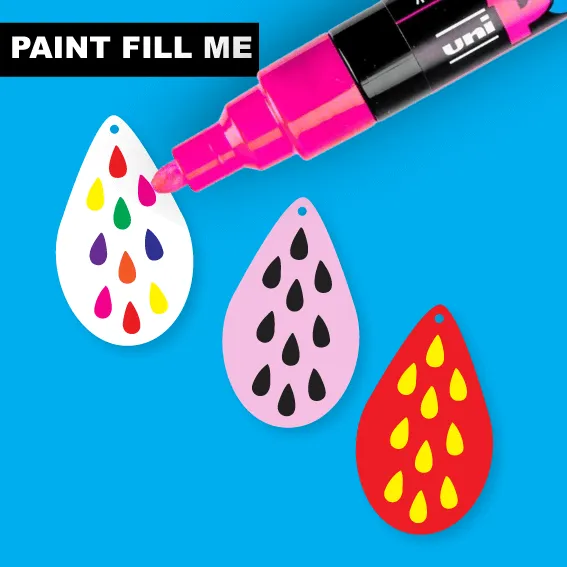 Paint Fill Teardrop Tears - 2 Pair Set
