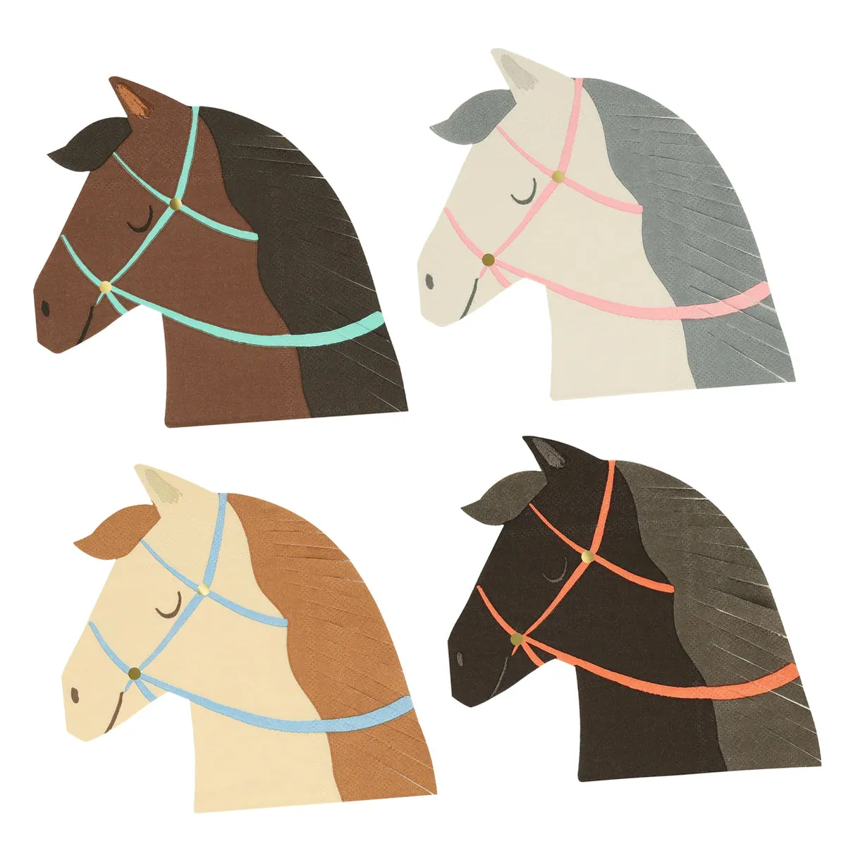 Party Horses Die-Cut Shaped Paper Napkins