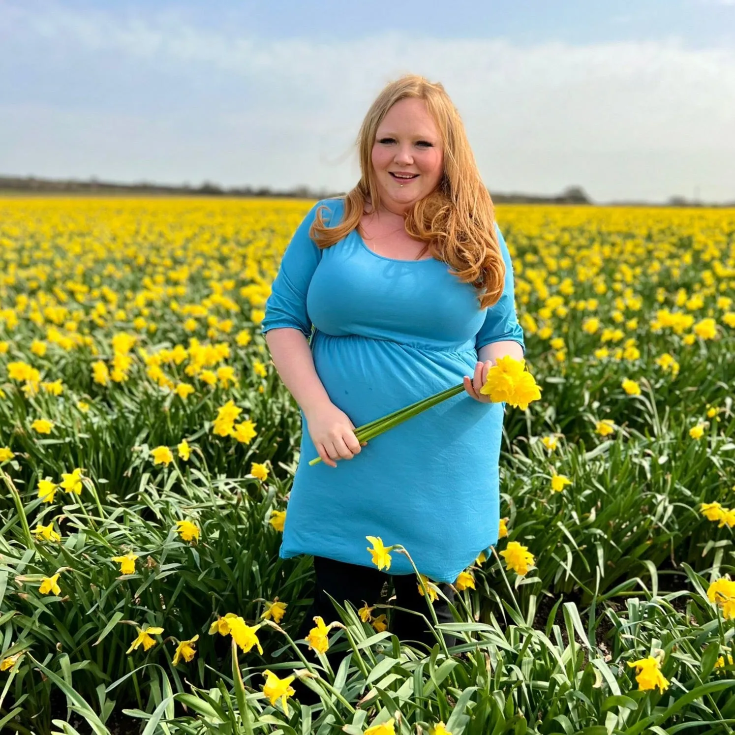 Petite Blue Dress ( Pull down to breastfeed)
